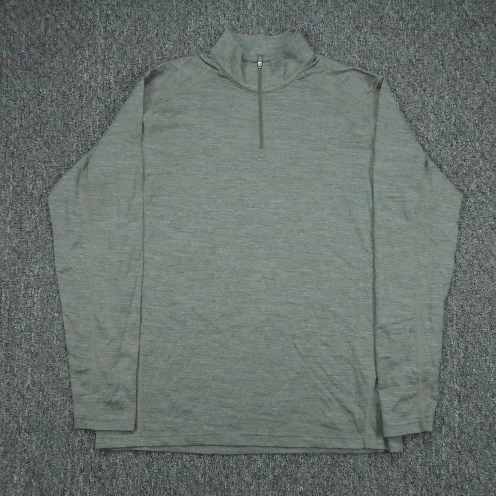 Kuhl Sweater Mens Medium Gray Merino Wool Quarter Zip Outdoor Hiking Skar